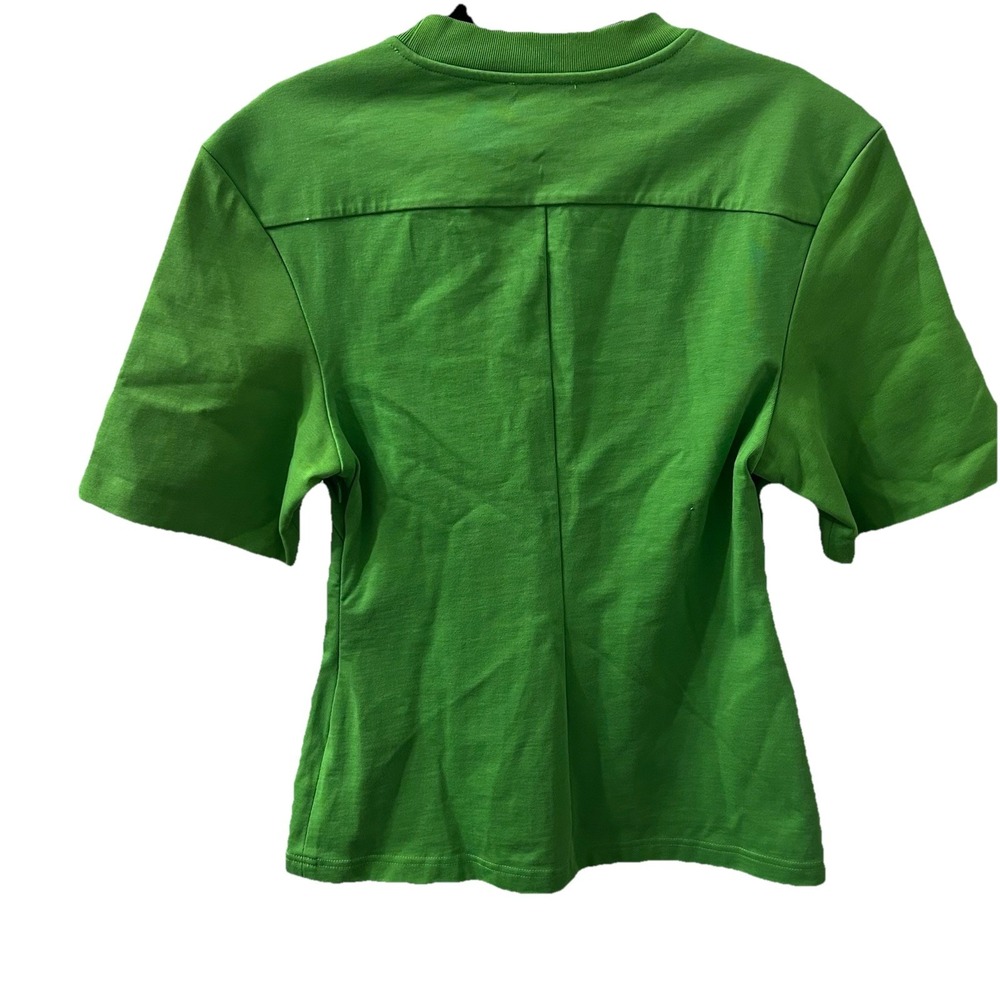 COS Power Shoulder SLIM WAISTED T-SHIRT Bright Green  Fitted  NWOT Classy Size S - Picture 10 of 10
